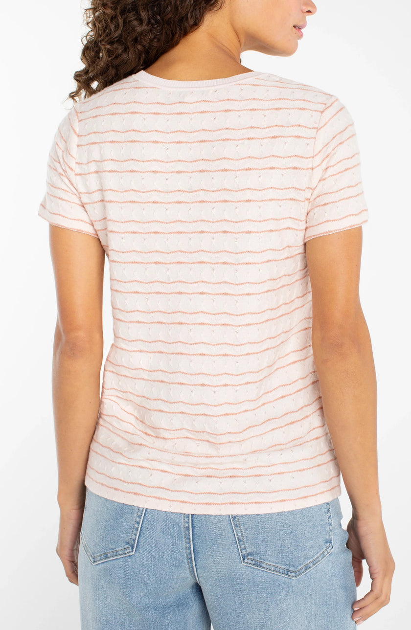 SS Crew Neck Knit Tee Rib Trim