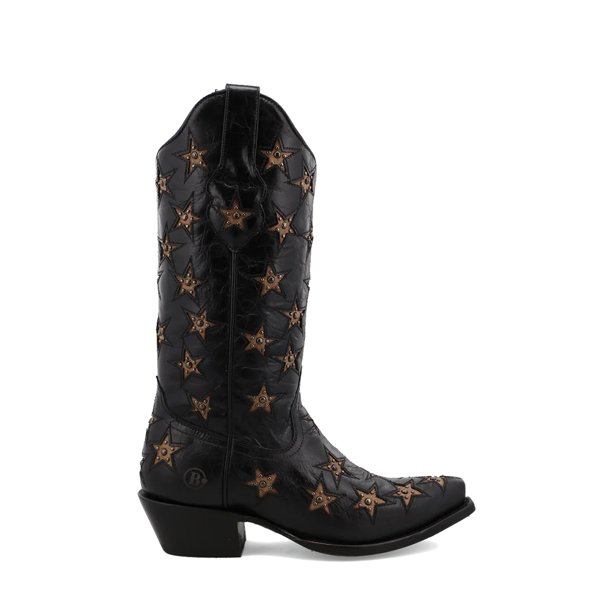Black Star Women's Marfa Star Inlay Studded Boot profile black