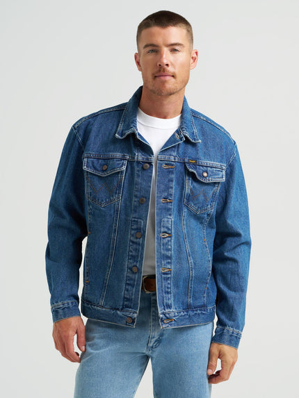 Cowboy Cut Unlined Denim Jacket, stonewash-front
