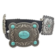 Western Concho Belt in Genuine Cowhide Leather Belt
