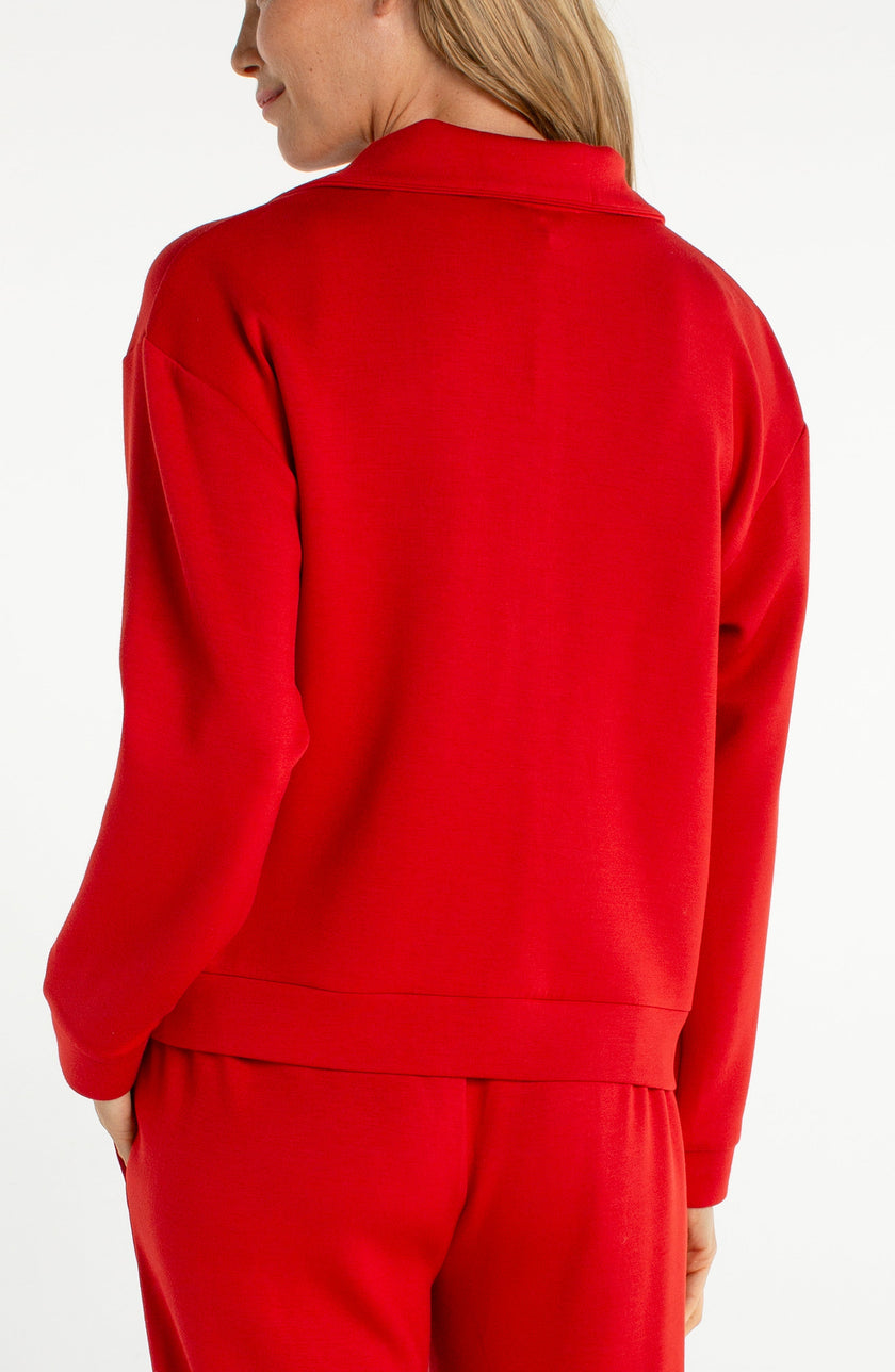 Half Zip Popover Long Sleeve Top