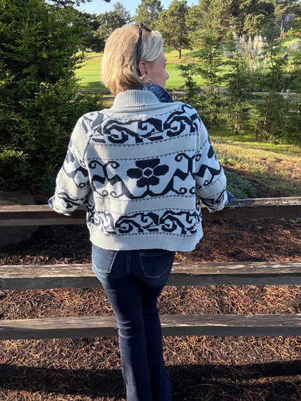 Fun Pattern Zip Cardigan