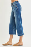 High Rise-Crop Wide-Double Button Detail Jeans side
