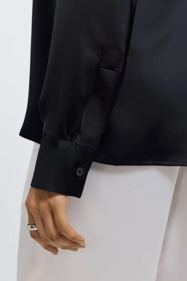 Bianca Gs Ls Shirt, black-cuff detail