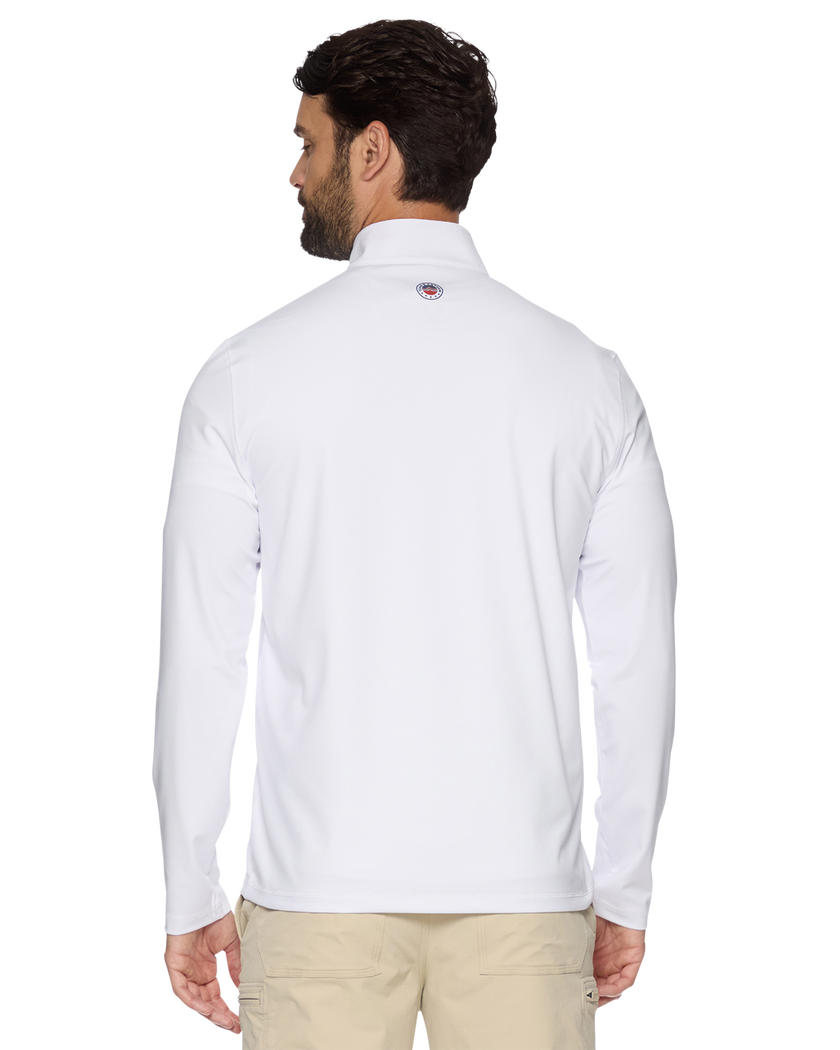 EVANSVILLE 1/4 ZIP CHEST STRIPE PERFORMANCE MOCK NECK back