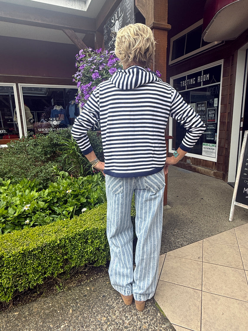 Judy Multi Stripe Hoodie, marine-back