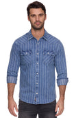 Lineville LS Textured Stripe Western Shirt