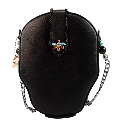 Bella Noche Sugar Skull Beaded Floral Crossbody Handbag back