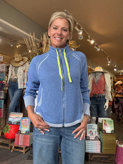 Women's Zip Up  Sweater W Green
