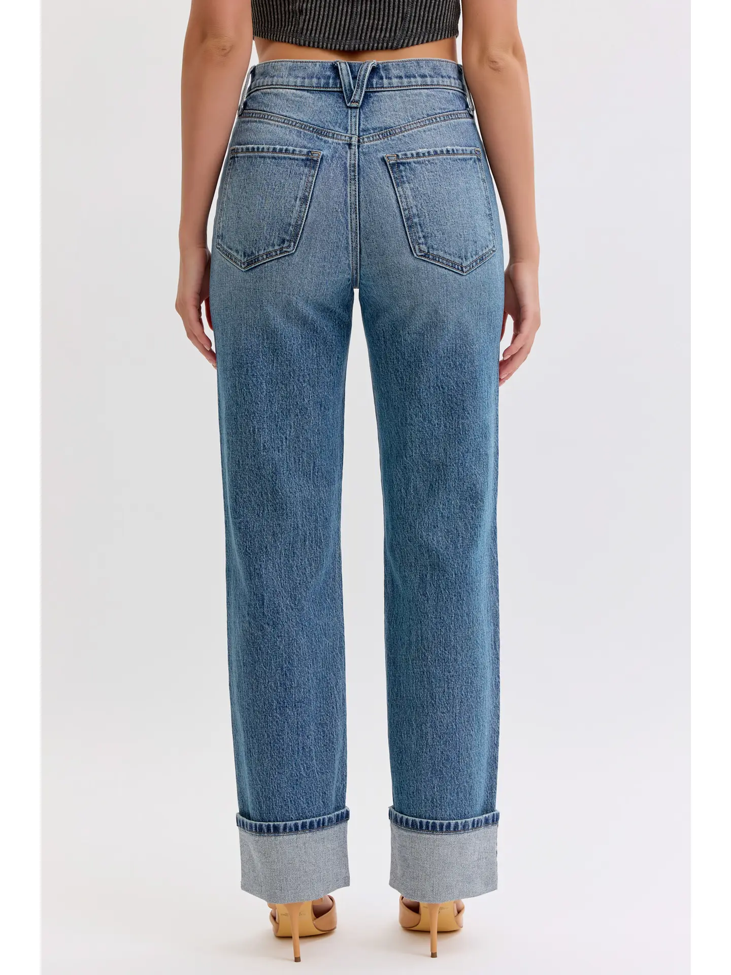 Super High Rise Dad Jean w Cuff back