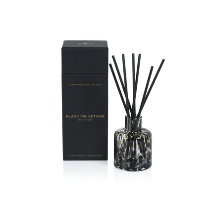 Apothecary Guild Opal Glass Reed Diffuser in Gift Box | Black Fig Vetiver