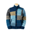 Lorelei Wool Sweater Knit Patchwork Cardigan blue front