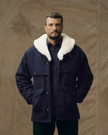 Filson Lined Wool Packer Coat navy model front