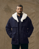 Filson Lined Wool Packer Coat navy model front