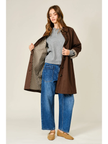Checked Inside Midi Trench Coat