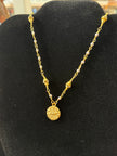 Gold Horse Rider Charm with Pearl NW-23-89