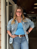 Daisy Floral Embroidered Denim Jacket