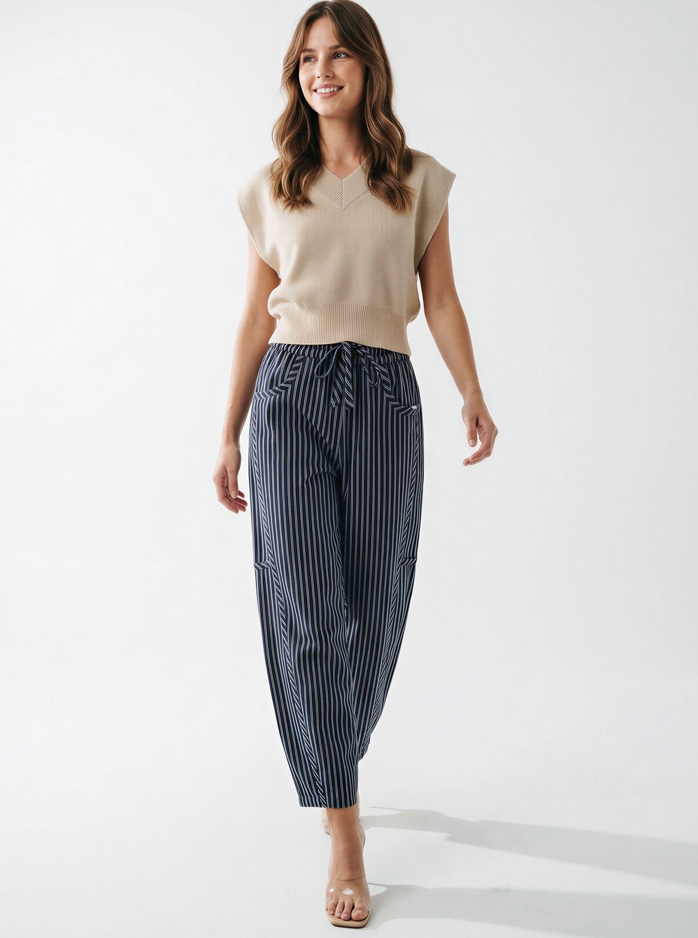 Pinstripe Drawstring Pant