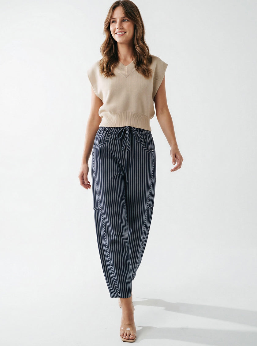 Pinstripe Drawstring Pant