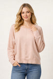 Natalie Round Neck Front Seam Sweater Pale Blush