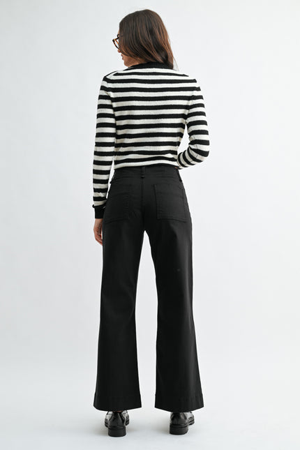 TWILL WIDE LEG TROUSER PANT