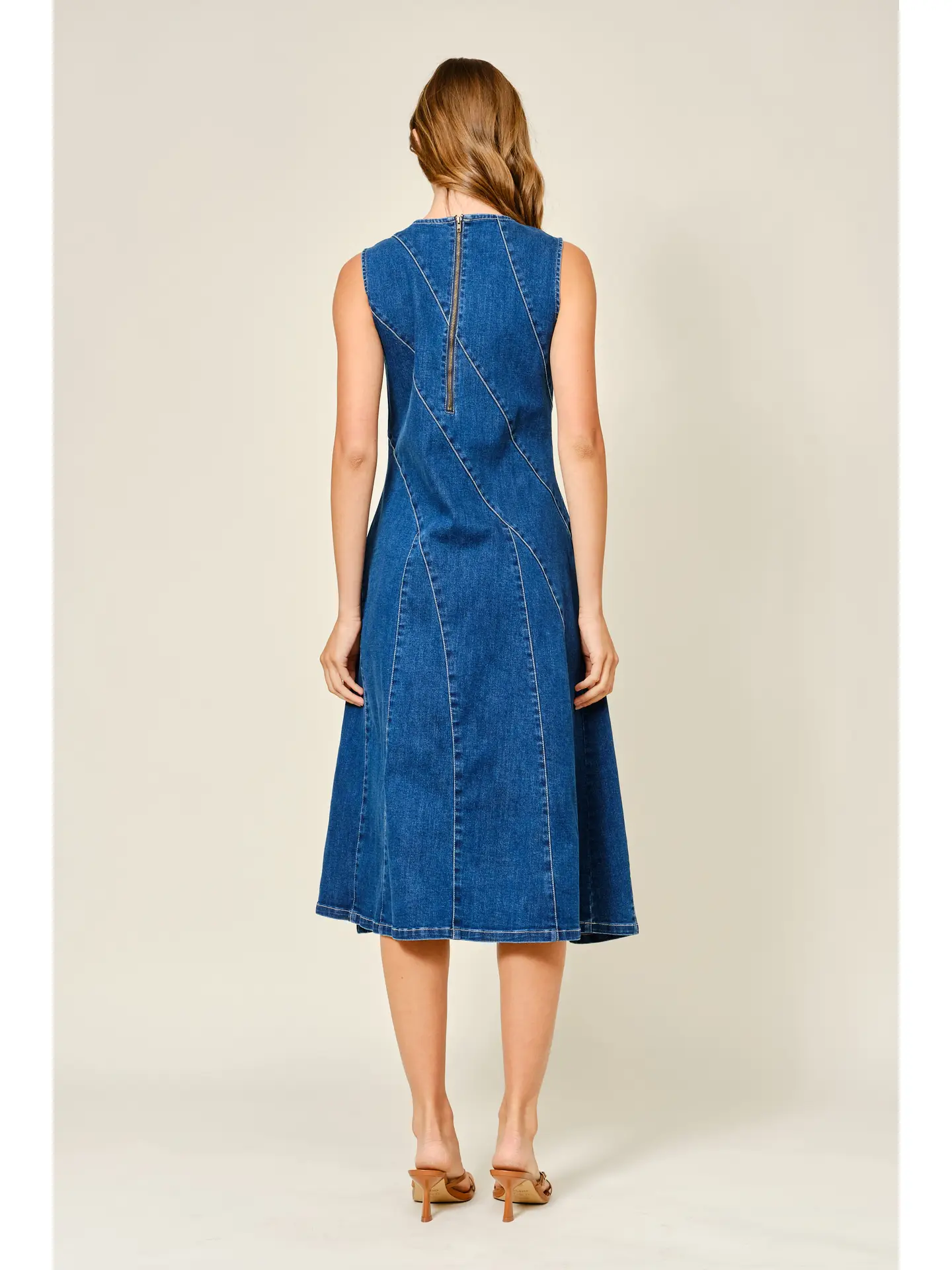 Melinda Mermaid MIDI Dress, dark denim-back