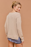 Round Neck Long Sleeve Lt Weight Sweater Beach Life