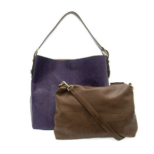 Joy Hobo 2 In 1 Handbag Purplelicious / Coffee Handle