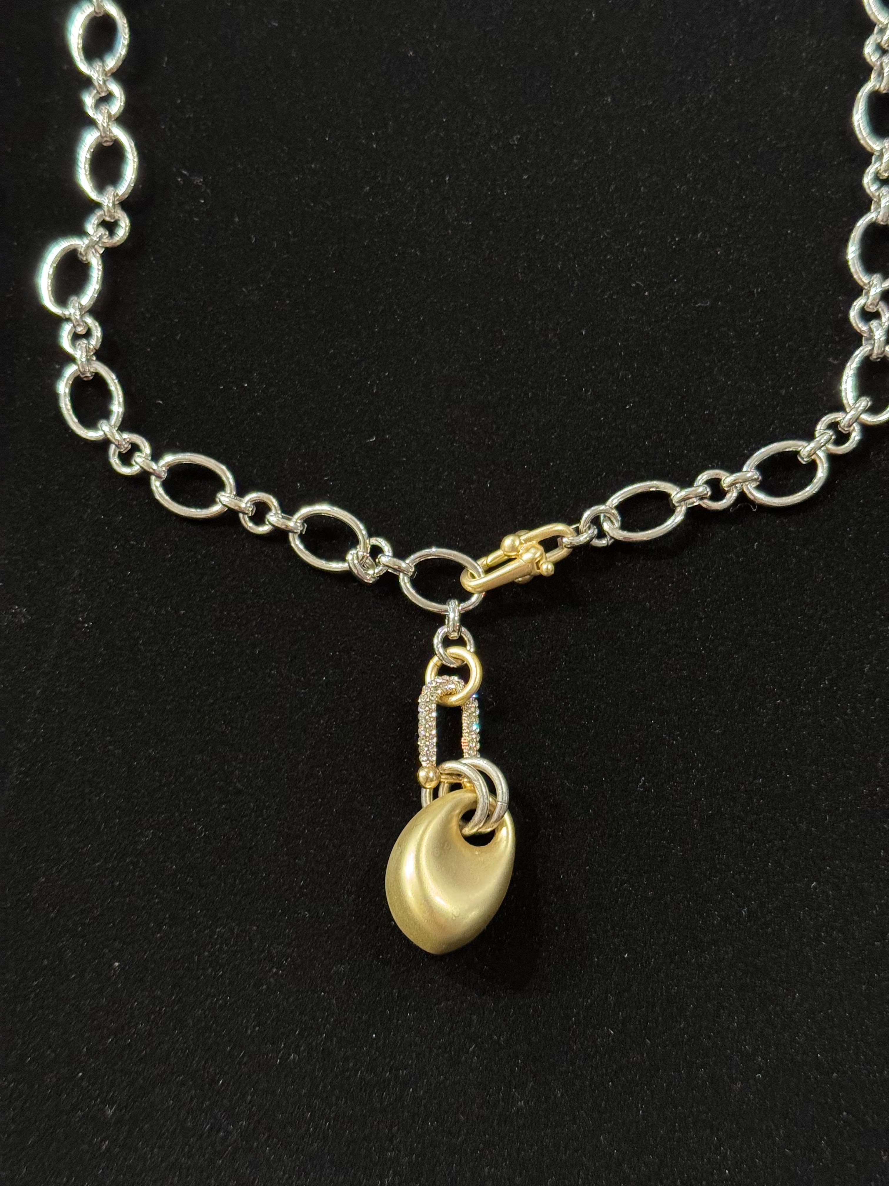 Matte Gold Drop with Silver Chain nw 26 42