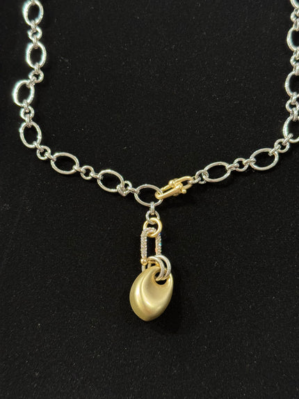Matte Gold Drop with Silver Chain nw 26 42