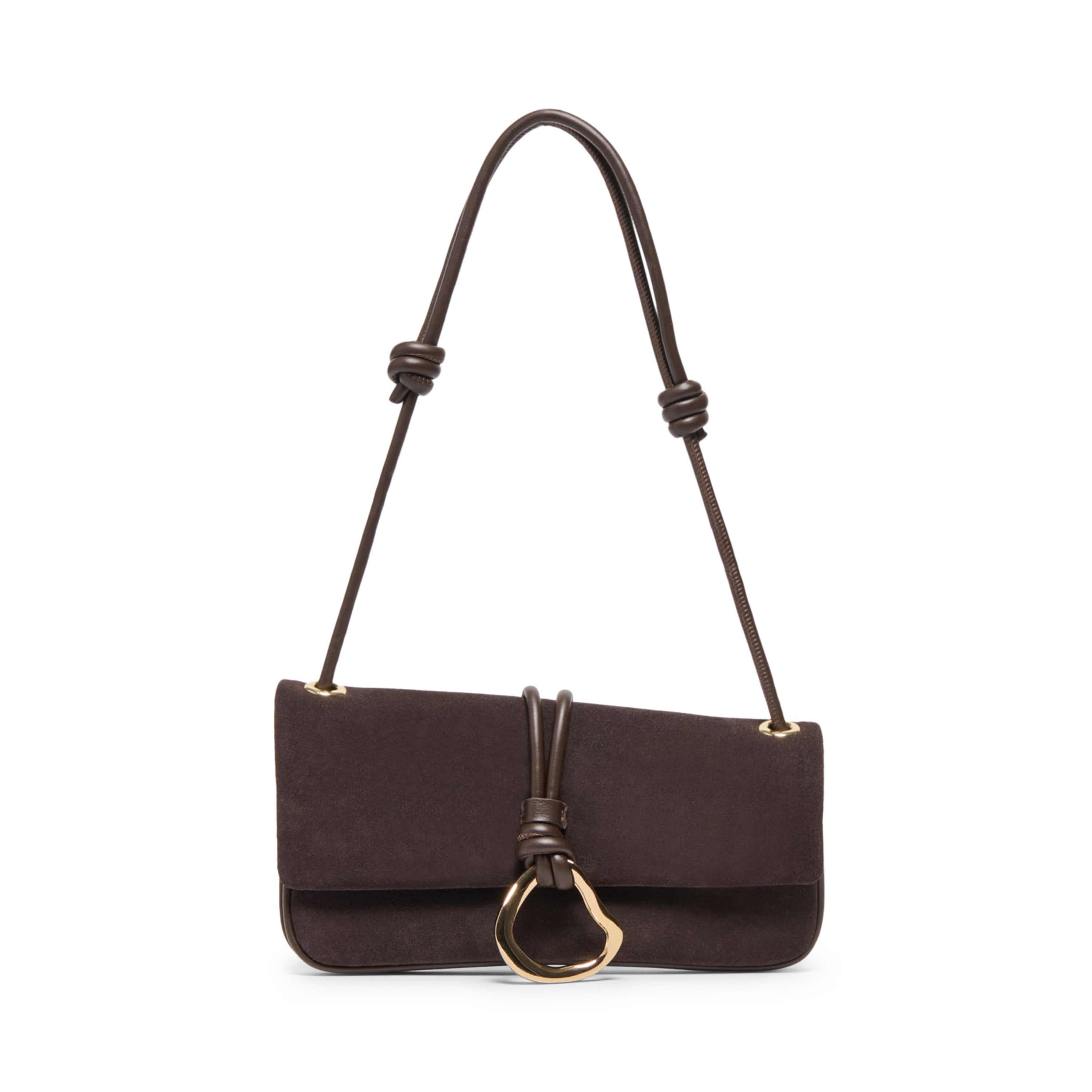 Balen Suede Shoulder Bag | Chocolate front