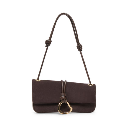 Balen Suede Shoulder Bag | Chocolate front