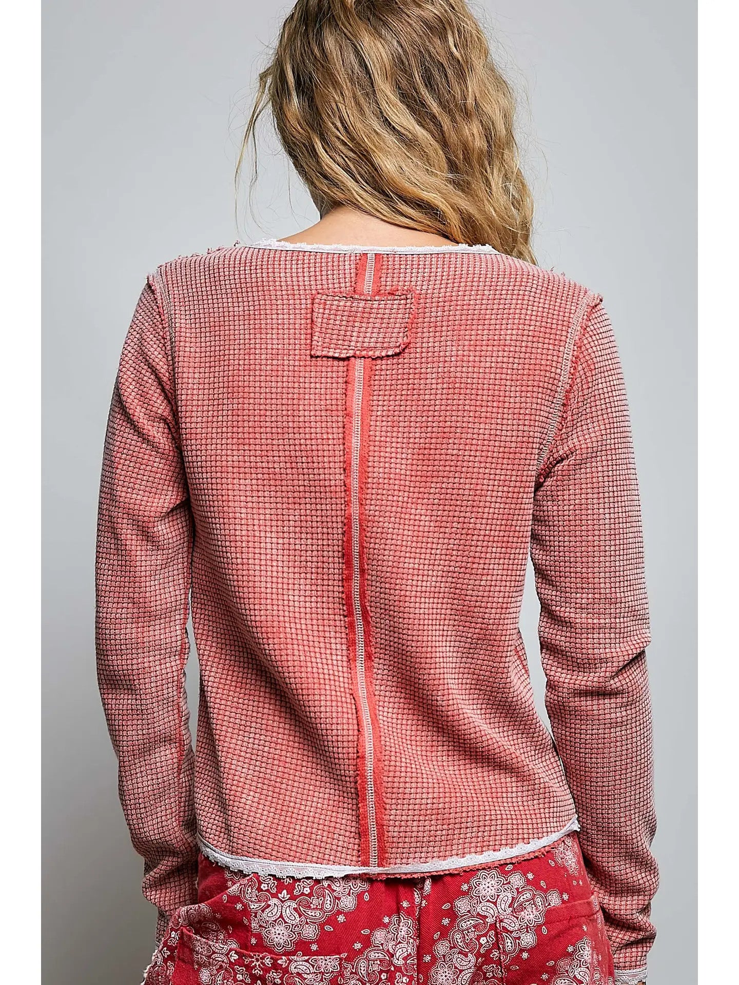Bobbi Vintage Overlock Trim Knit Top