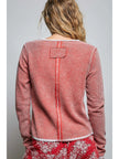 Bobbi Vintage Overlock Trim Knit Top