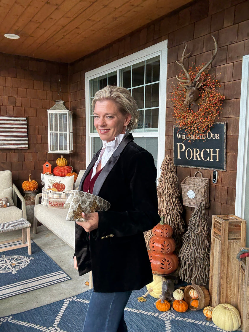 A Bonded Woven Velvet Blazer