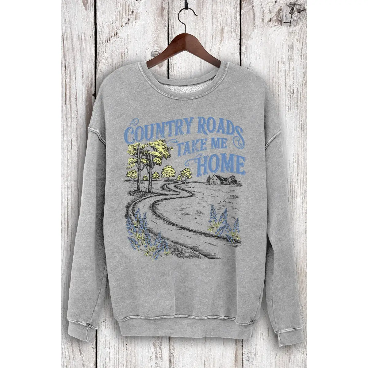 Country Roads Sweatshirt heather grey-front