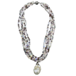 191-26-S | 5-STRAND MIX MAUVE CRYSTALS W/ WILD PEARL DROP