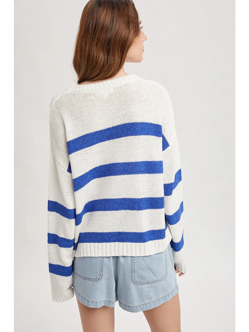 STRIPED LIGHTWEIGHT SWEATER back