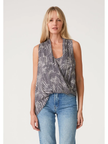 Grace Abstract Printed Asymmetrical Surplice Tank Top front