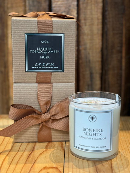 Bonfire Nights | NO 24 Leather, Tobacco, Amber & Musk Large Candle