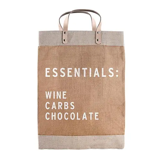Essentials: Wine Carbs Chocolate - Market Tote front