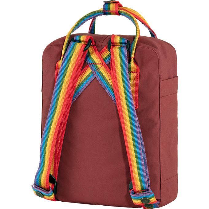 Fjallraven Kanken Rainbow Mini Backpack - Ox Red Rainbow back