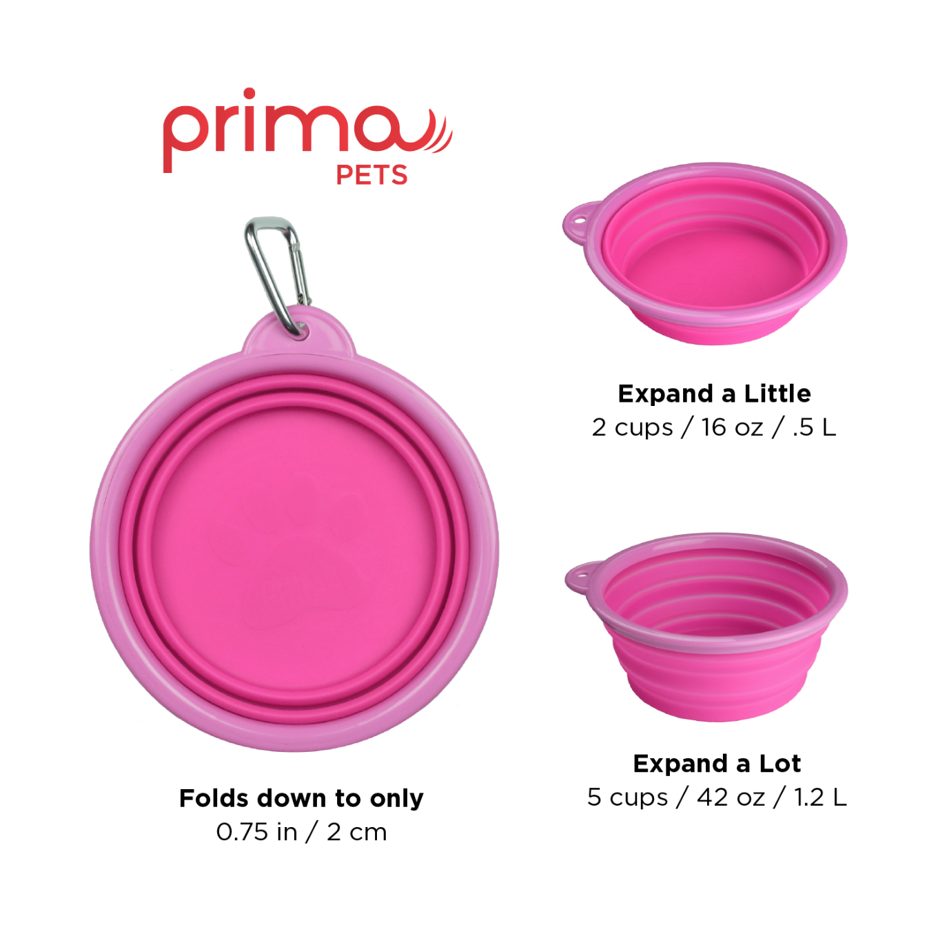 Prima Large Pet Collapsible Travel Dog Bowl - Purple facts