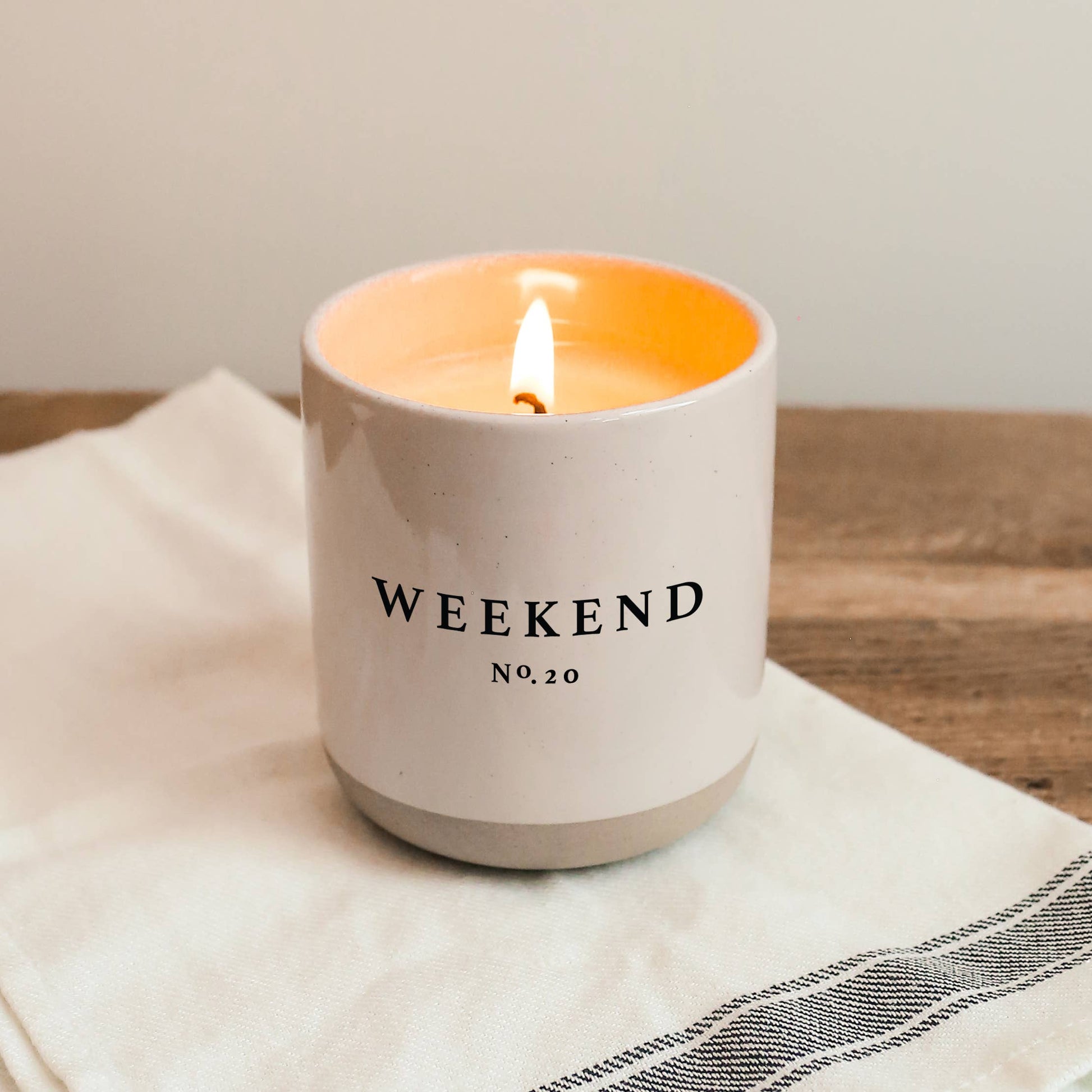 Sweet Water Decor Stoneware Soy Candle - Weekend front