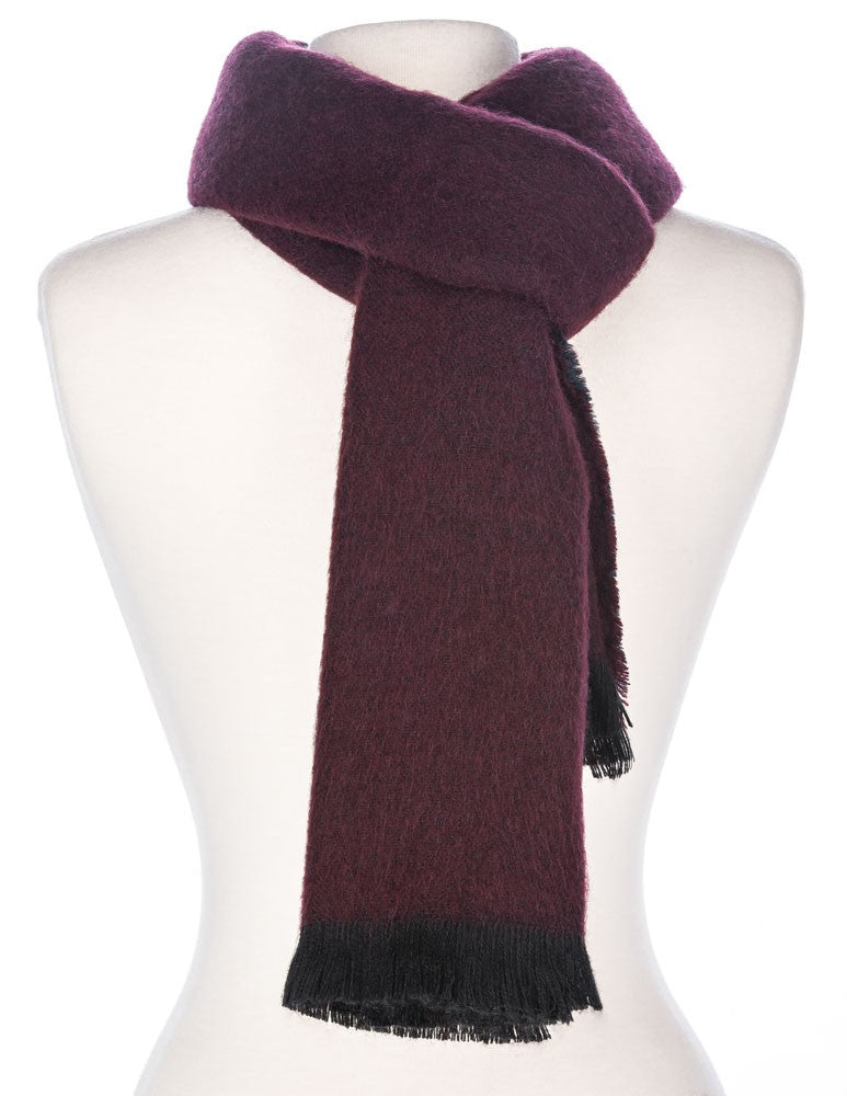 Two-tone Reversible Rochester Winter Scarf - Burgundy & Navy