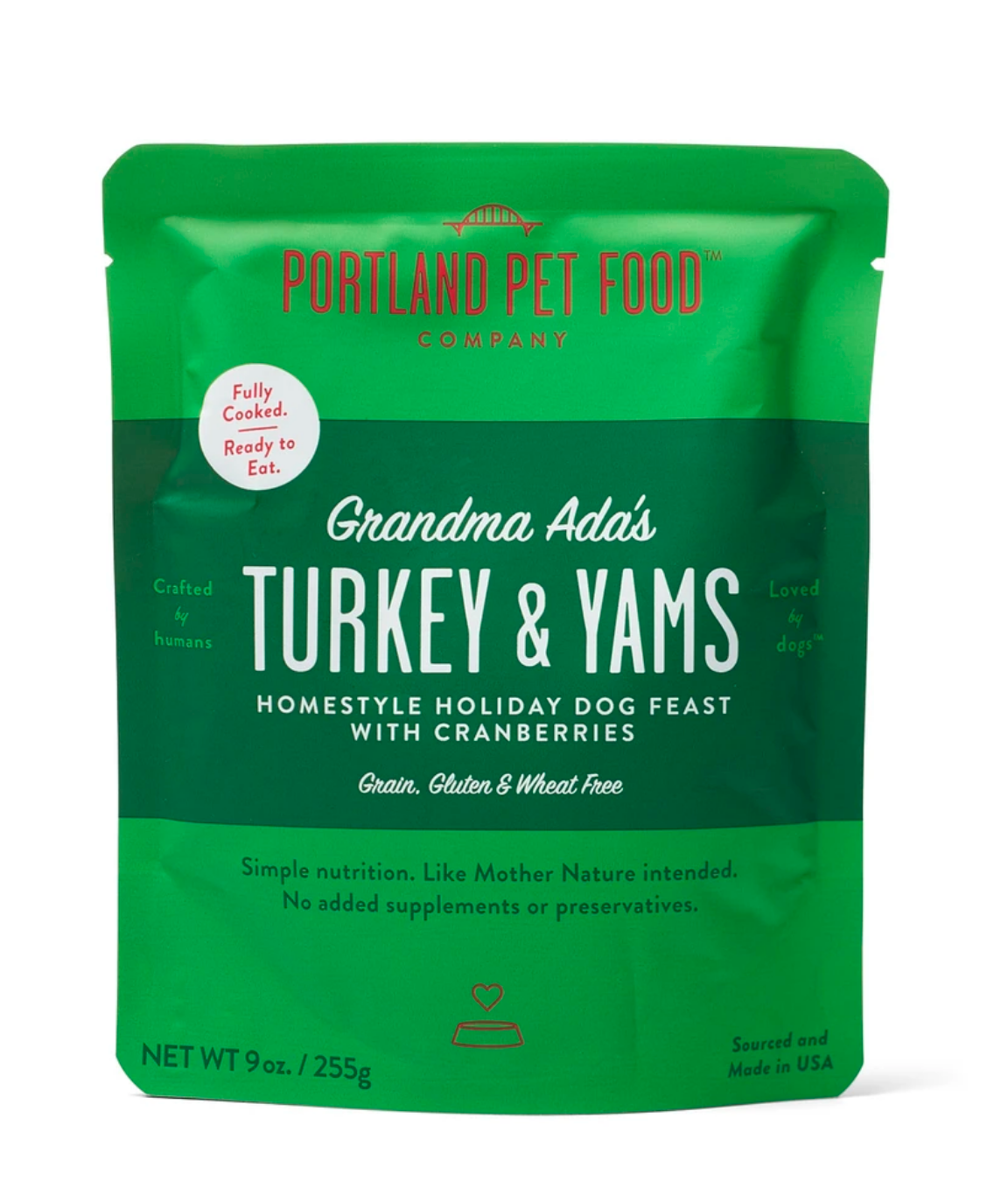 Retort Meals: Grandma Ada's Turkey & Yams Homestlye Dog Meal front