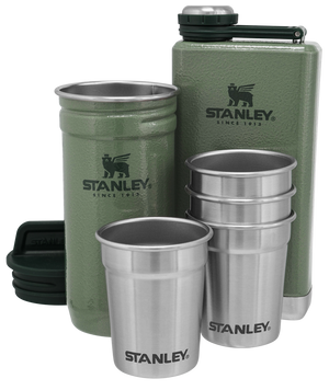 Stanley Adventure Pre-Party Shot Glass & Flask - Green display