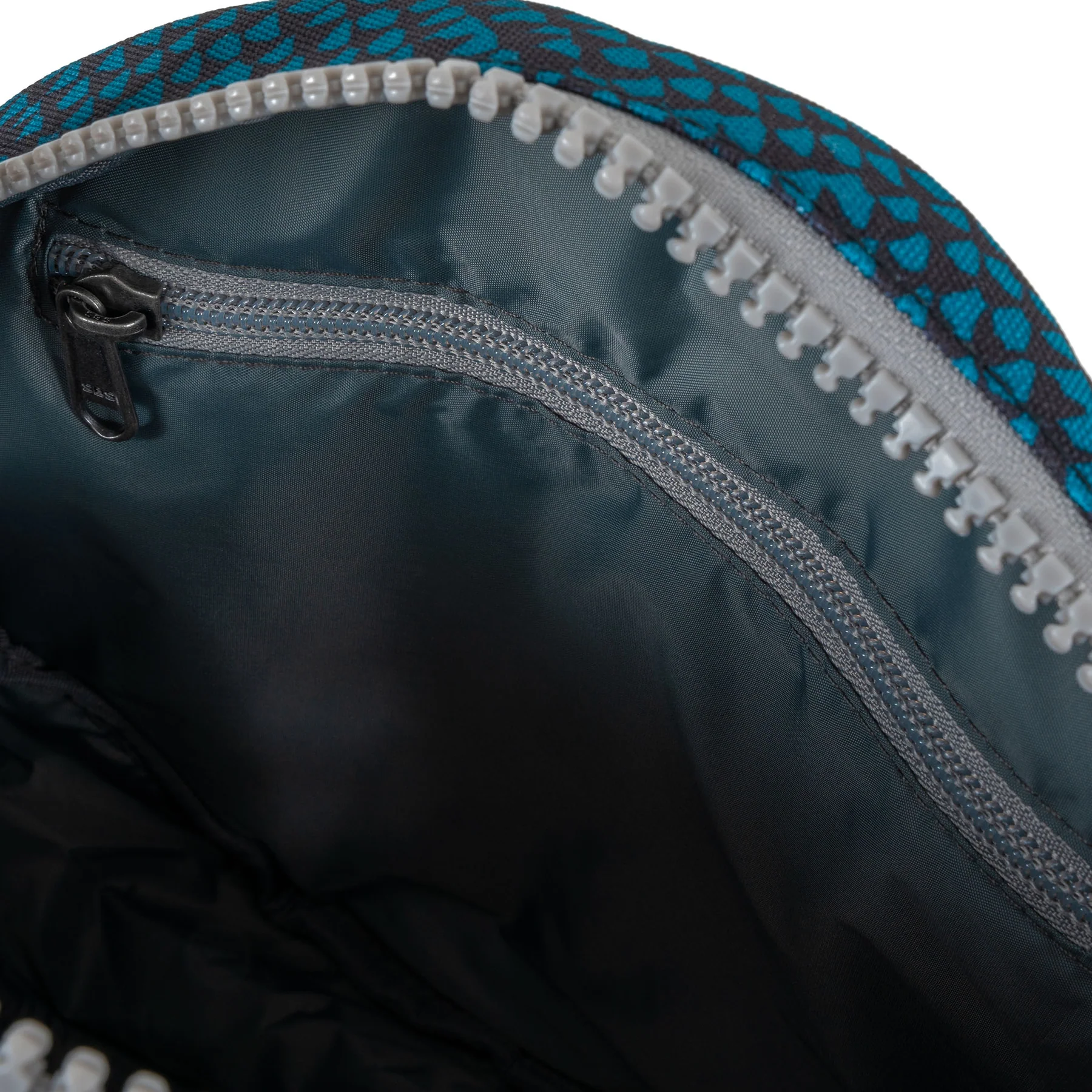 Paddington B (Recycled Canvas) Crossbody Bag Small | Deep Teal Snake inside detail