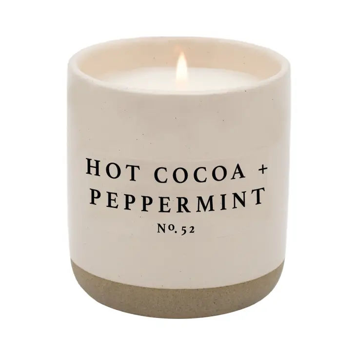 Sweet Water Decor Stoneware Soy Candle - Hot CoCo & Peppermint stock