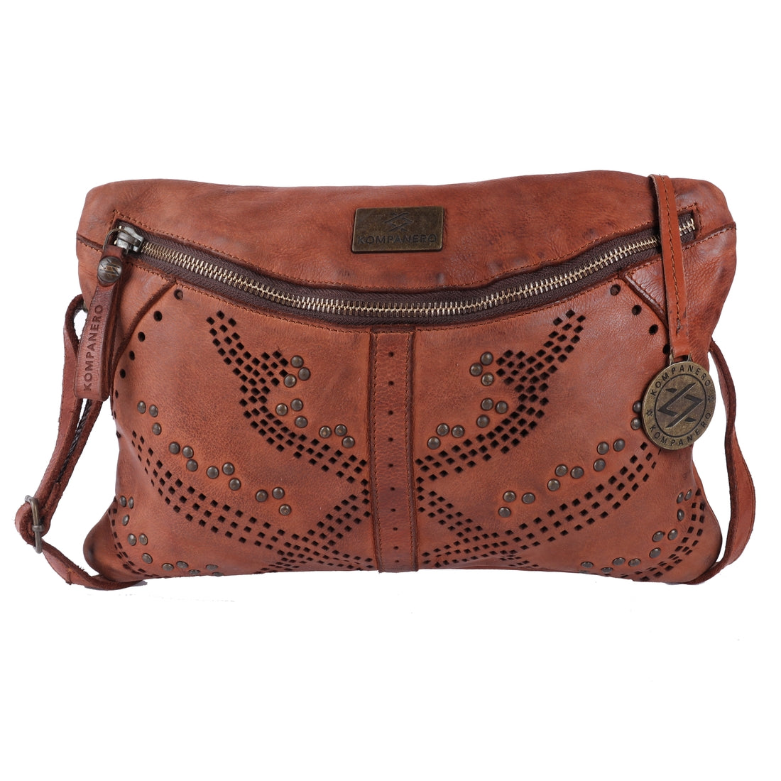 RM Genuine Leather Handbag w/Sling - Libby - Cognac  front